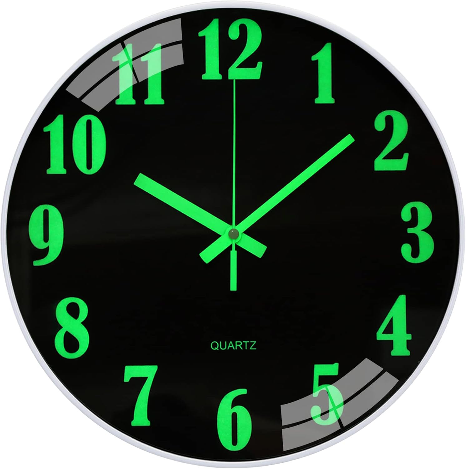 Horloge Murale Lumineuse 30 Cm Silencieuse - Veilleuse Quartz Piles, Facile à Lire Chambre Cuisine Bureau