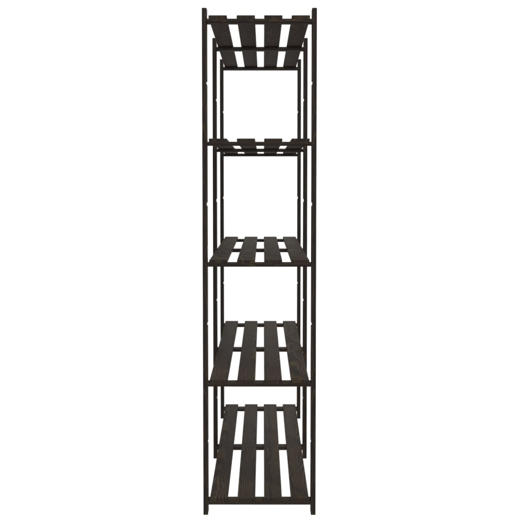 Support de rangement à 5 niveaux noir 170x38x170 cm bois pin - 4