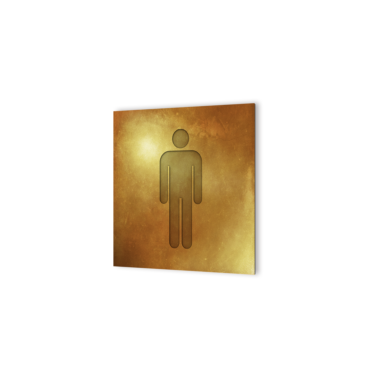 Panneau Pictogramme De Signalisation Toilettes Hommes Texture Gold Leroy Merlin