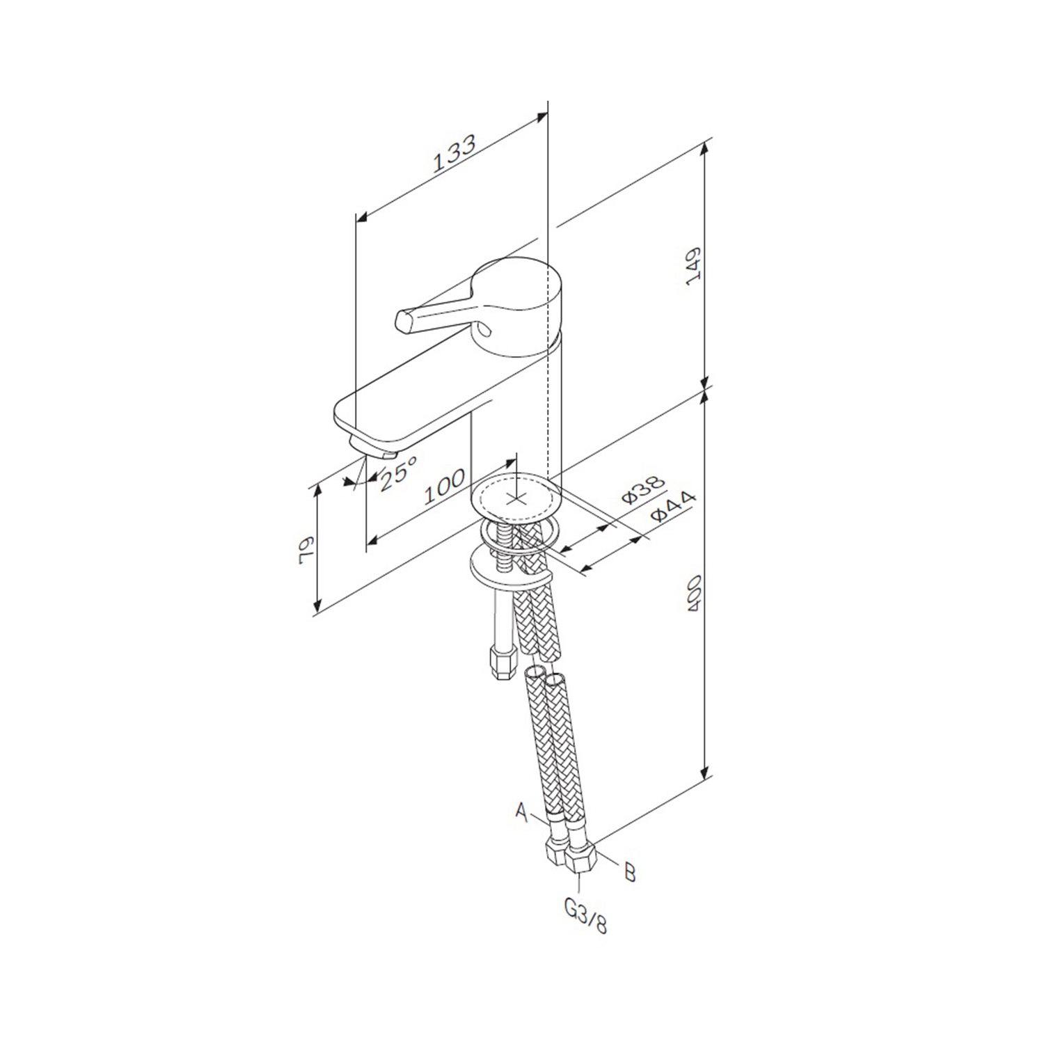 Mitigeur de lavabo Mitigeur Salle de Bain Robinet de lavabo Noir, X-Joy S taille S, FXB02122 AM.PM - 10