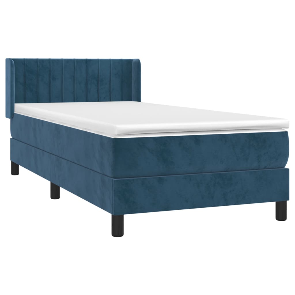 Sommier à lattes de lit avec matelas Bleu foncé 100x200 cm — COMFORTXL - 3