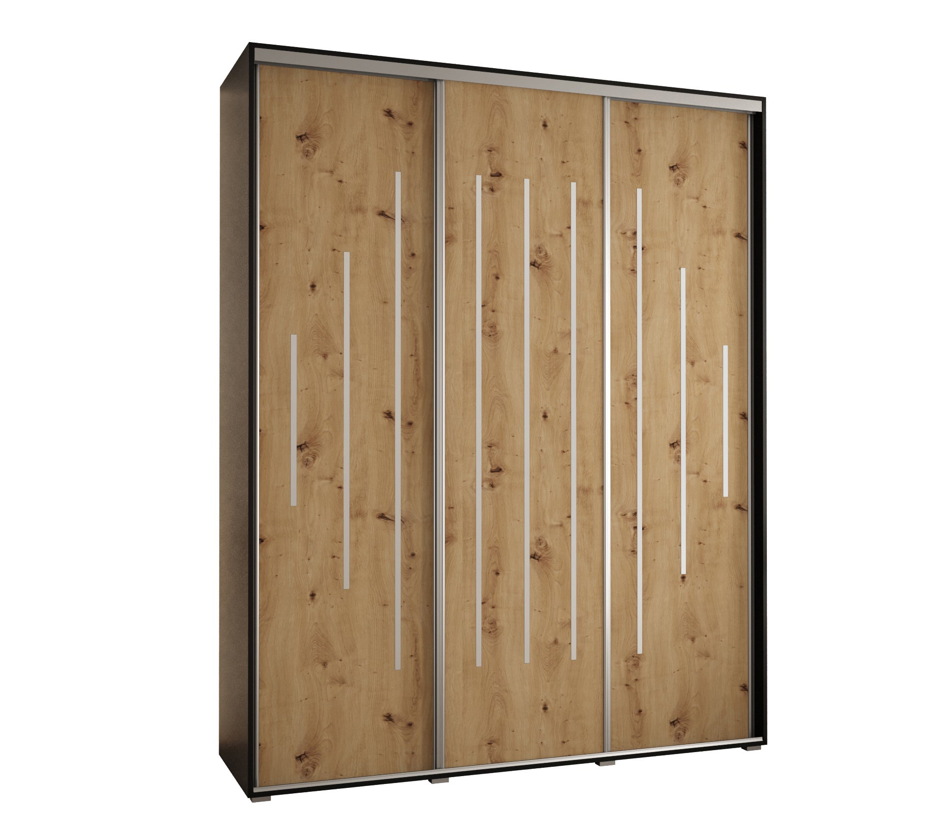 Szafa przesuwna wysoka Davos 12 190 x 45 x 235,2 cm czarny + artisan + u. srebrny - Abiks Meble