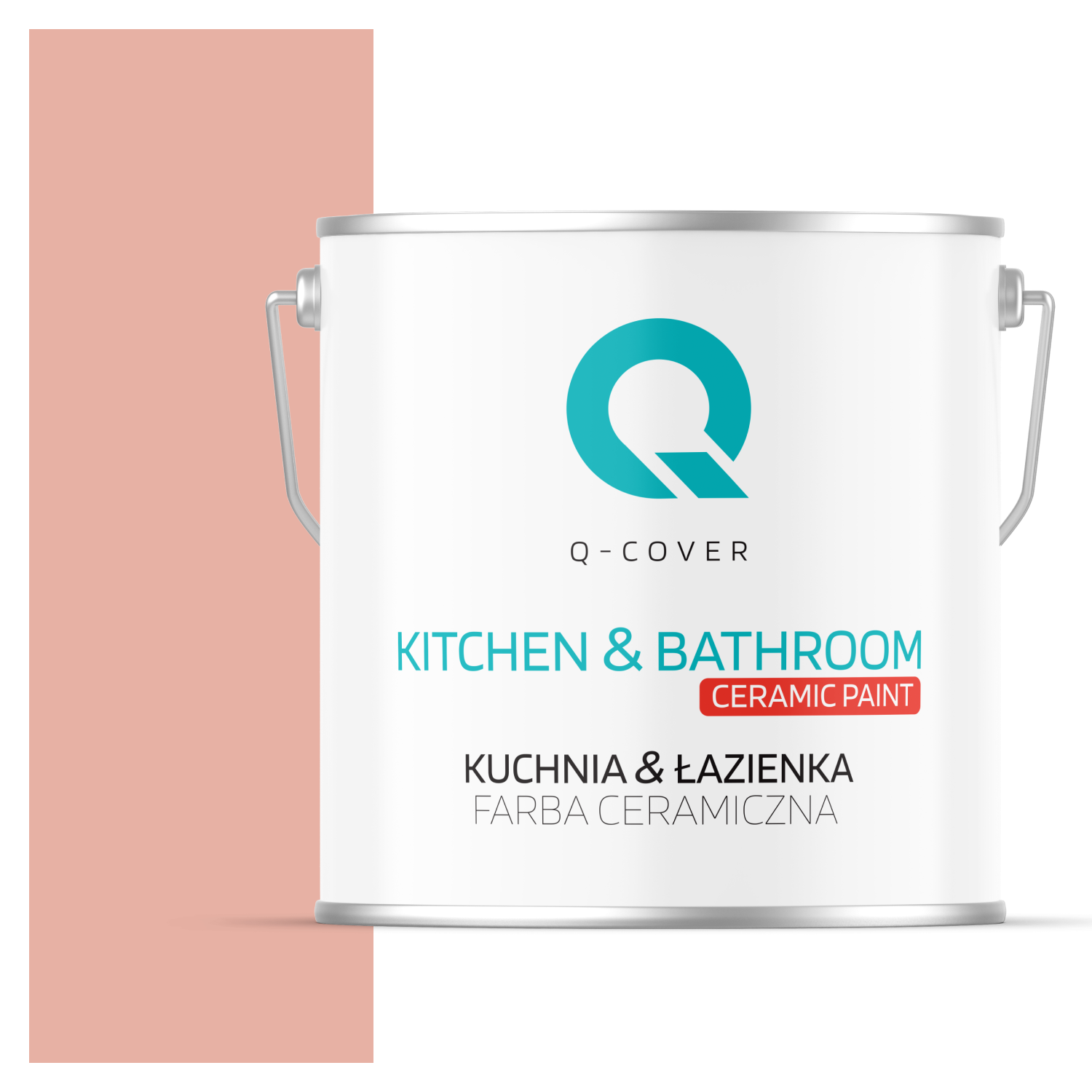 Farba Ceramiczna Kuchnia &amp; Łazienka Q-Cover Łososiowy jasny H5551 Głęboki Mat 5L