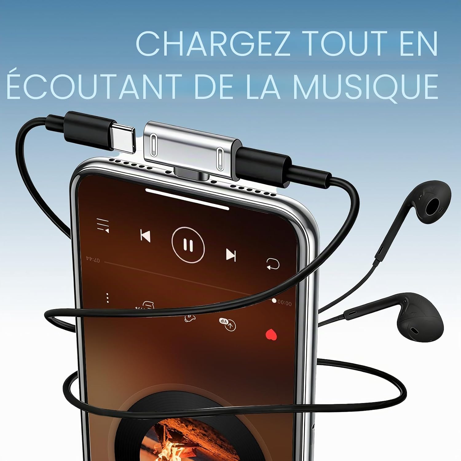 4 Pièces Répartiteur Double USB C 2 en 1, Adaptateur USB-C Audio et ...