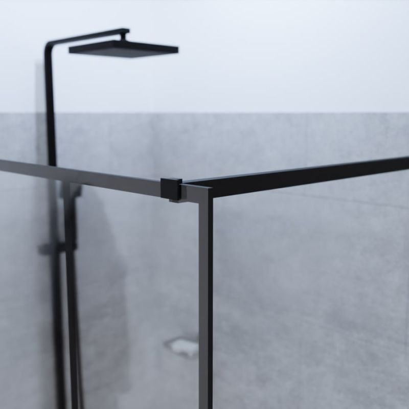 Paroi de douche industrielle noire ATELIA 100 cm - 5