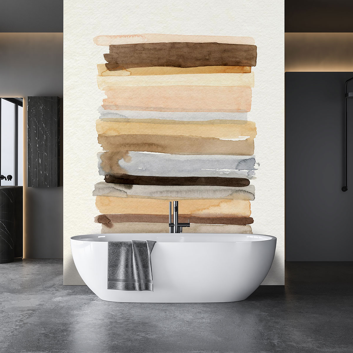 Papel pintado gráfico acuarela terracota