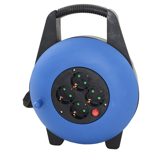 Avvolgicavo Silver Electronics 4 prese 5 metri 3.000W Massimo IP20 Blu e nero