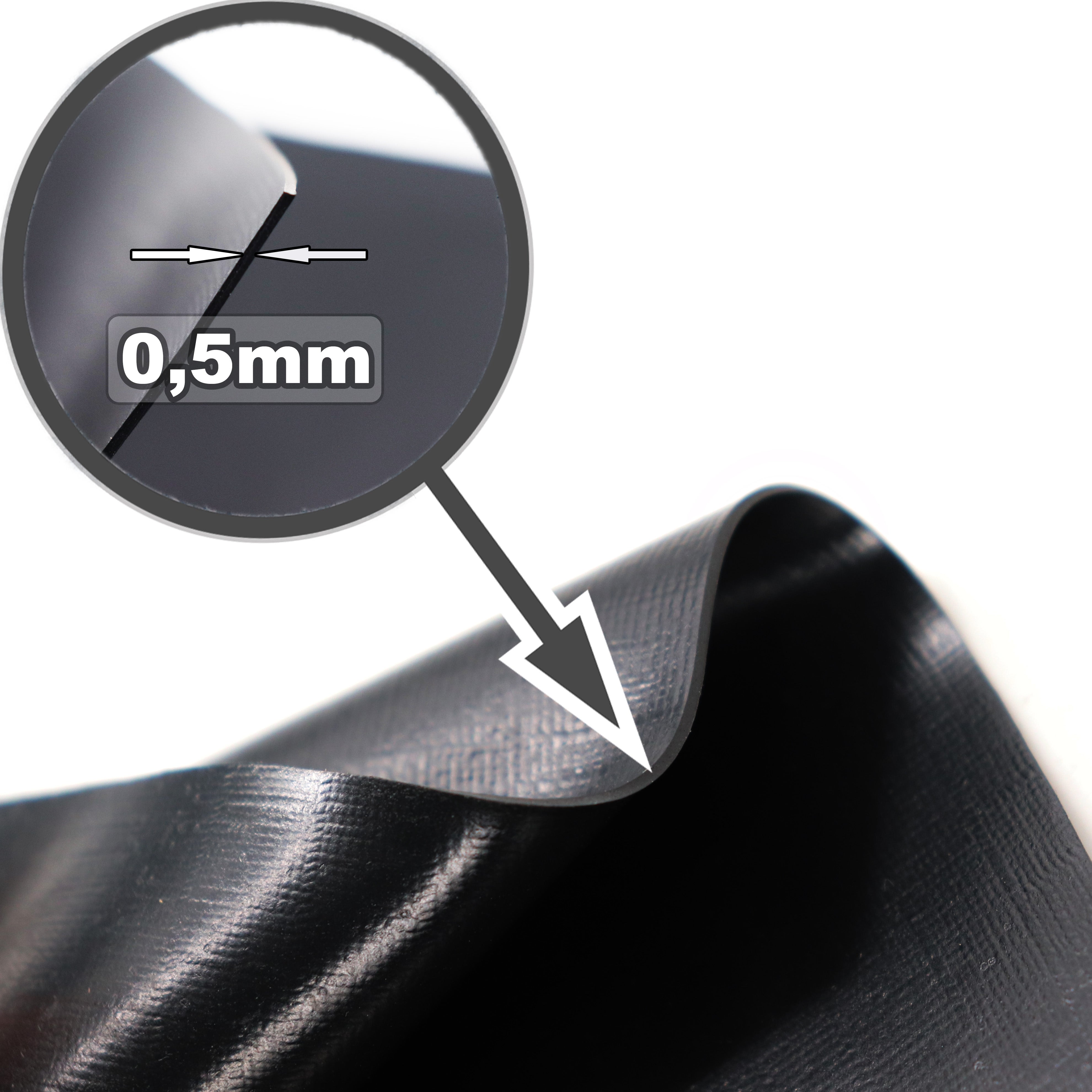 Liner de bassin en PVC 9 m x 6 m 0,5 mm noir, bâche pour le bassin de jardin - 3