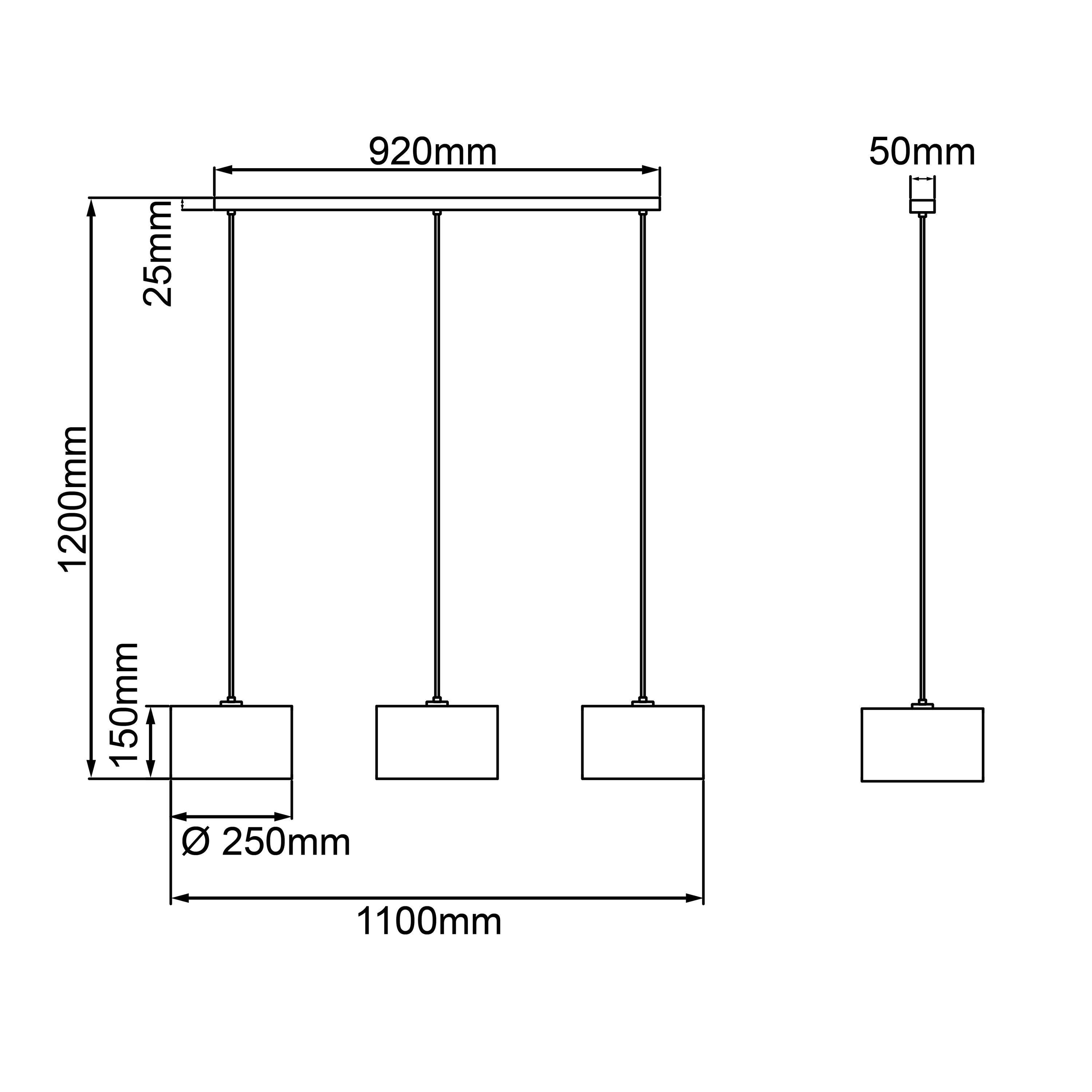 Lampa BRILLIANT, zawieszenie Wiley 3-płomienne czarne / kolor drewna, 3x A60, E27, 60W, kabel można skrócić / regulowana wysokość - 9