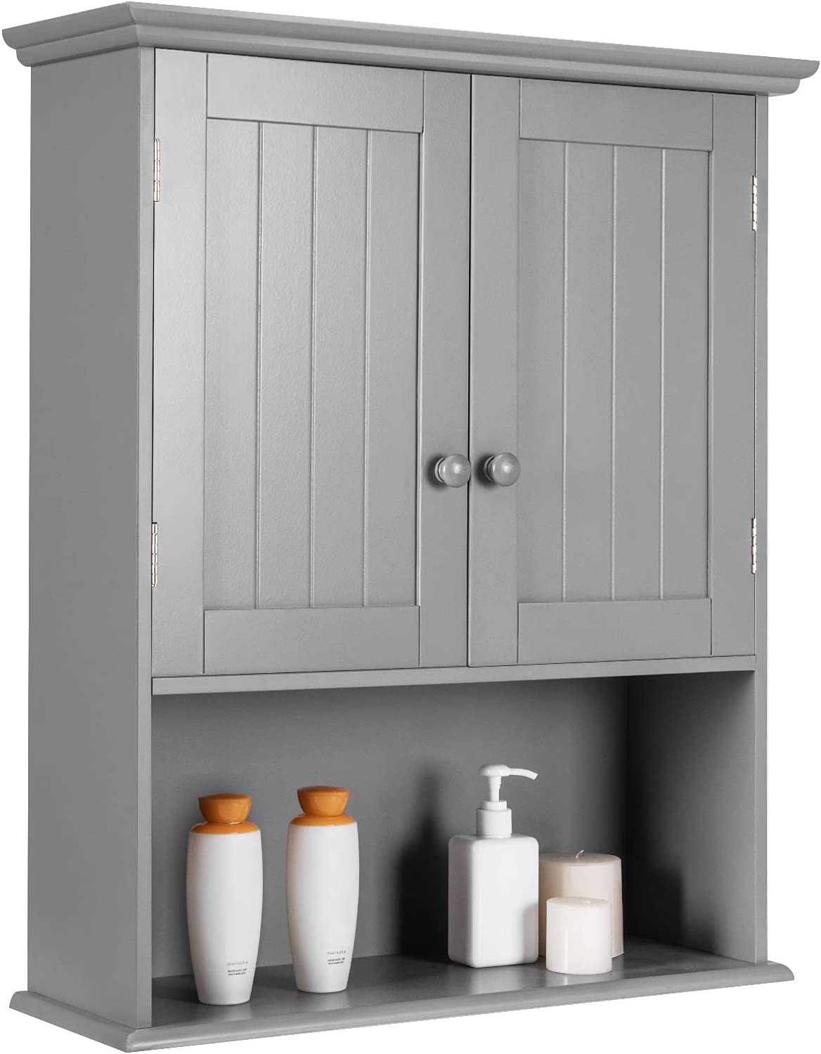 Armoire de salle de bains murale blanche, armoire à pharmacie avec