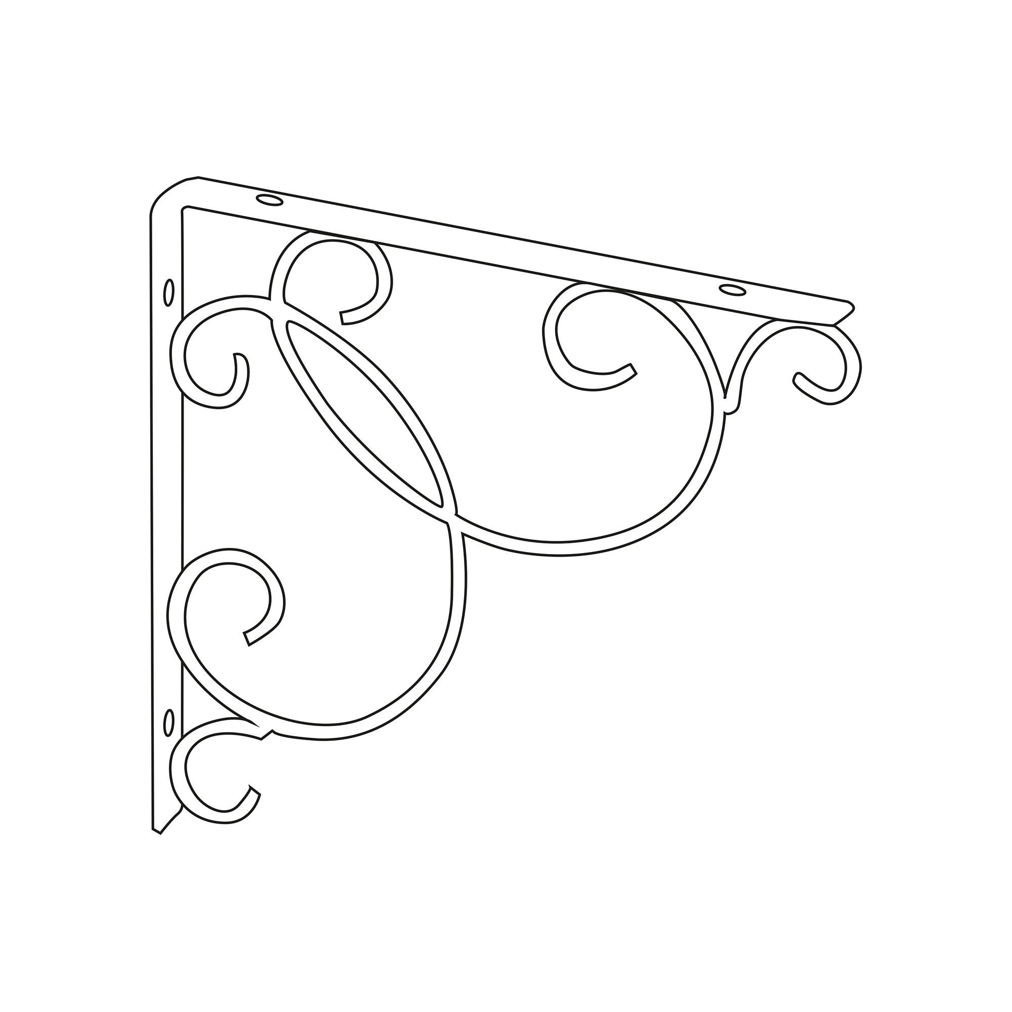 REI | Suporte de Parede para Prateleira 1479 | 238 mm | 21x205x238 mm | Aço Forjado Preto | 20 kg - 2