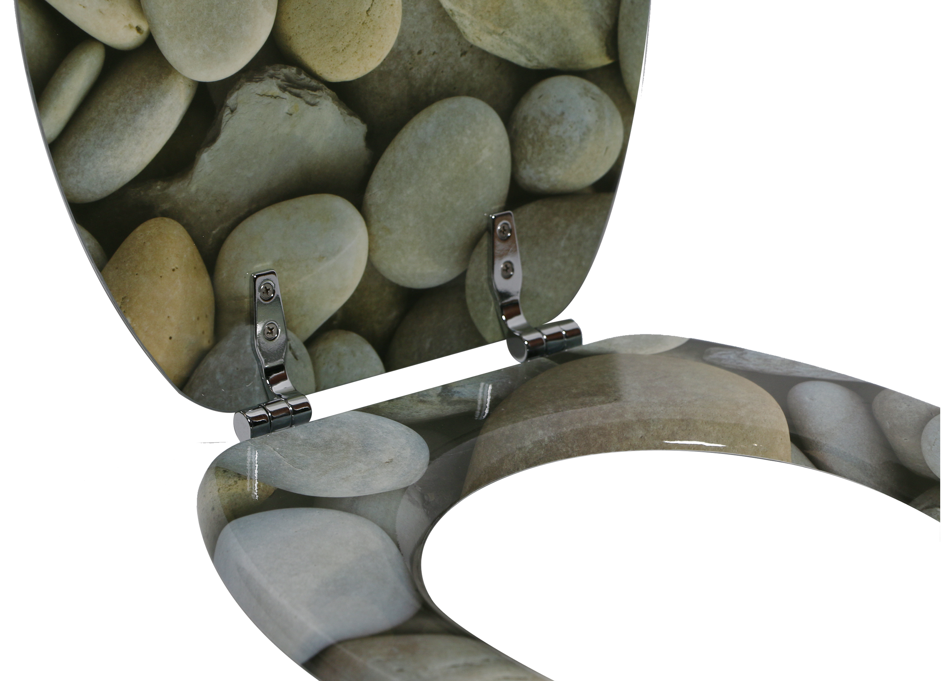 SENSEA - Abattant WC ovale - MDF motif galets - Pop - 6