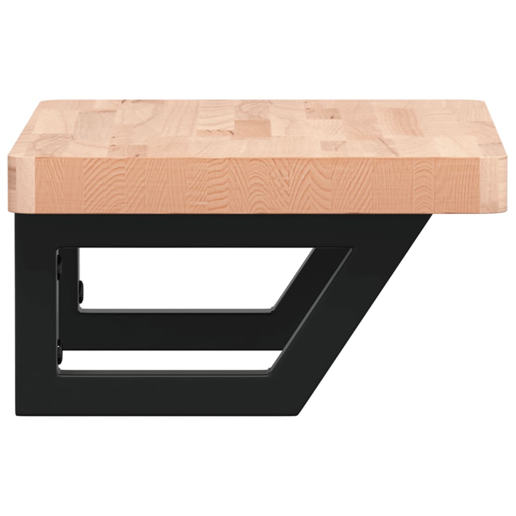 Maison Exclusive - Ripiano a Parete per Lavabo in Acciaio e Massello di Faggio - 5