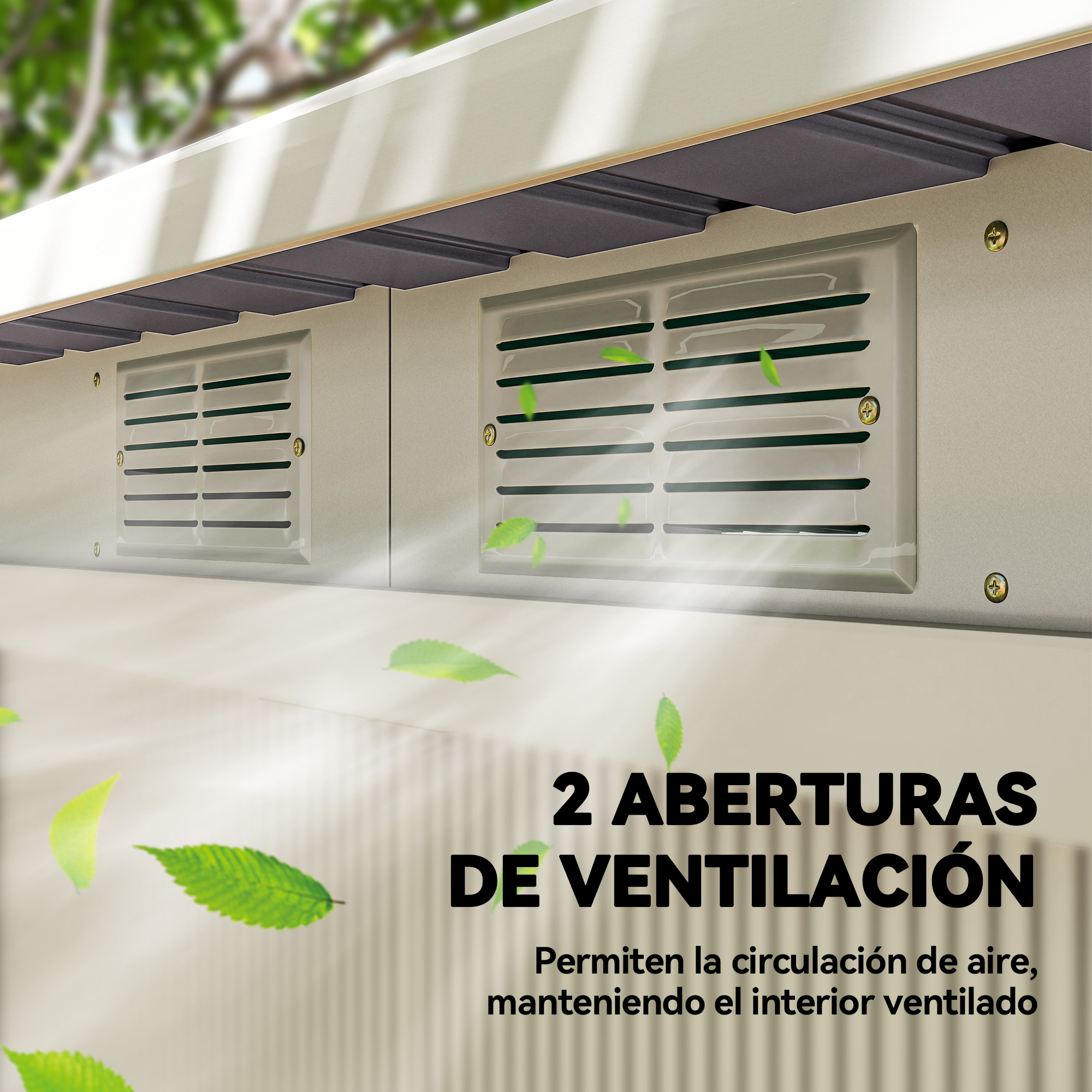 Cobertizo de Jardín Outsunny Acero Galvanizado Gris Claro 280x130x172 cm - 4
