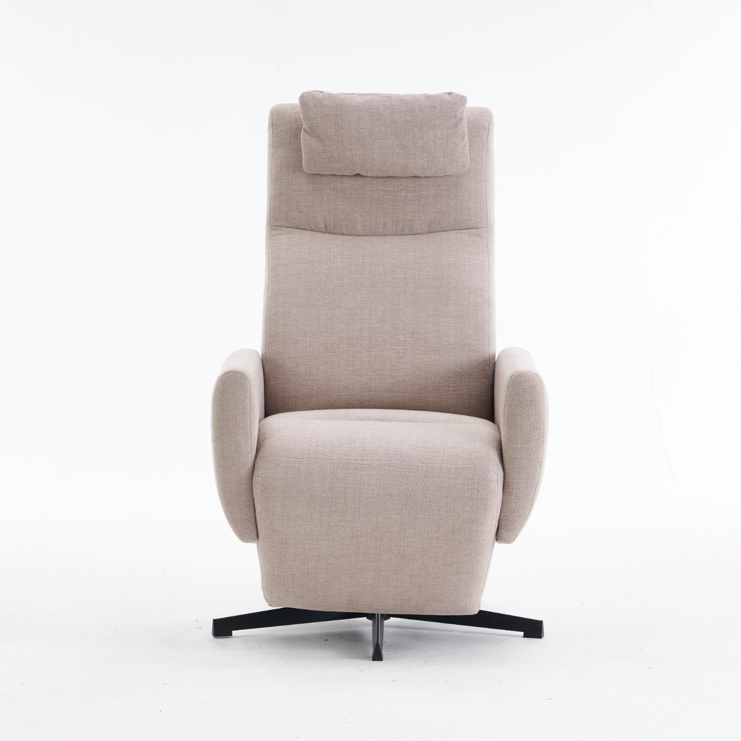 Fauteuil relax avec fonction inclinable, tissu chenille confortable, fauteuil pivotant 360° avec repose-pieds, moderne pour salon - 2