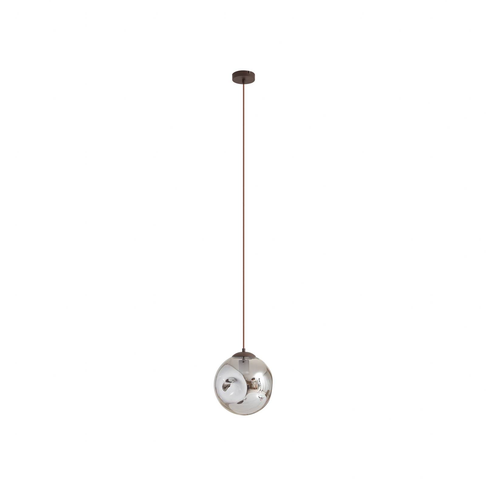 Lindby suspension Valentina, E27, Ø 25 cm, gris fumé, verre, Suspension