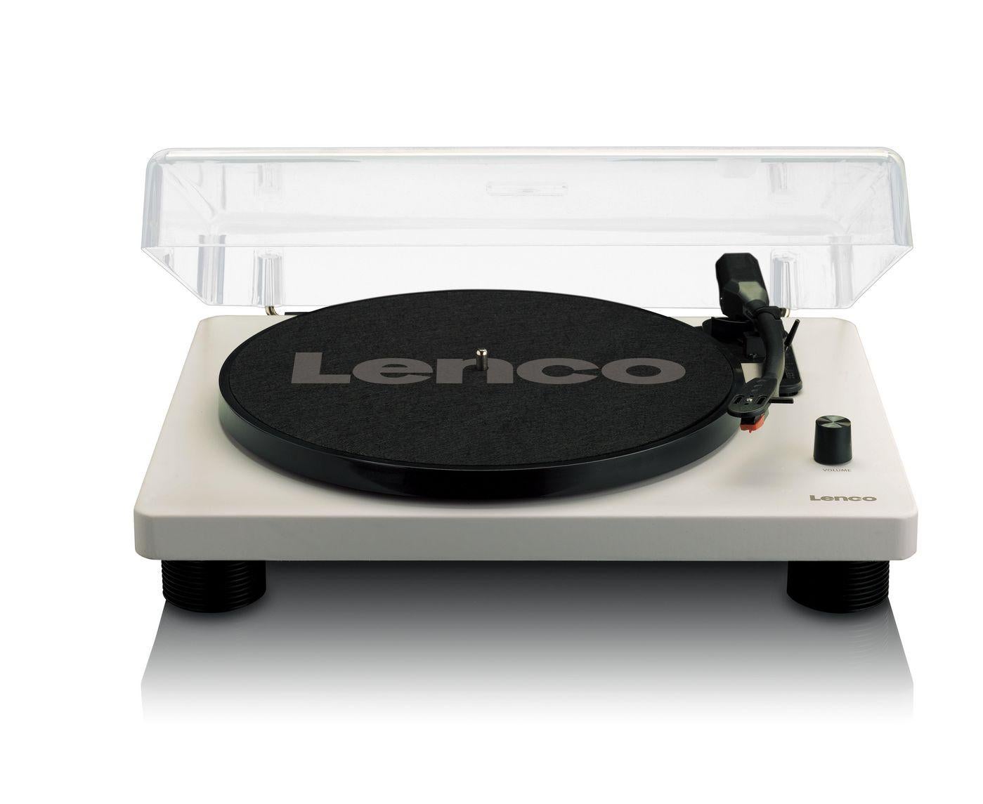 Lenco L-3808 White, Giradischi Trazione Diretta con Porta USB e Pre