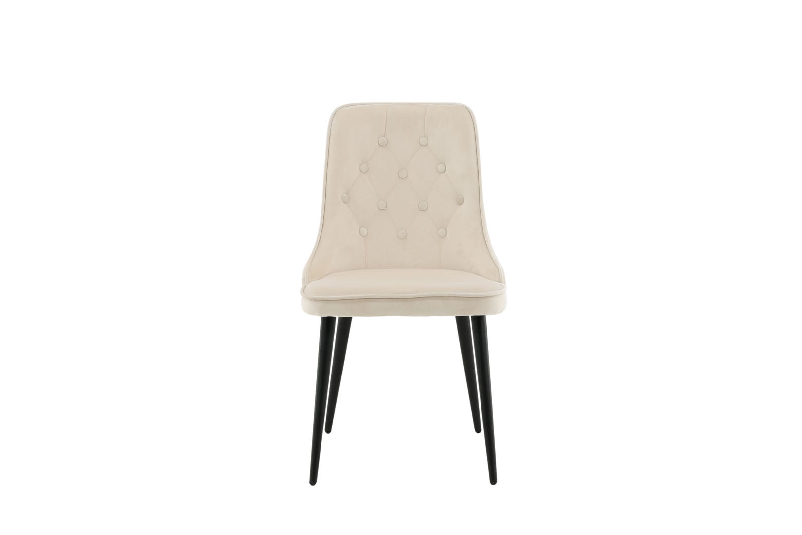 VelvetDeluxe krzesło stołowe welur beżowy, czarny.