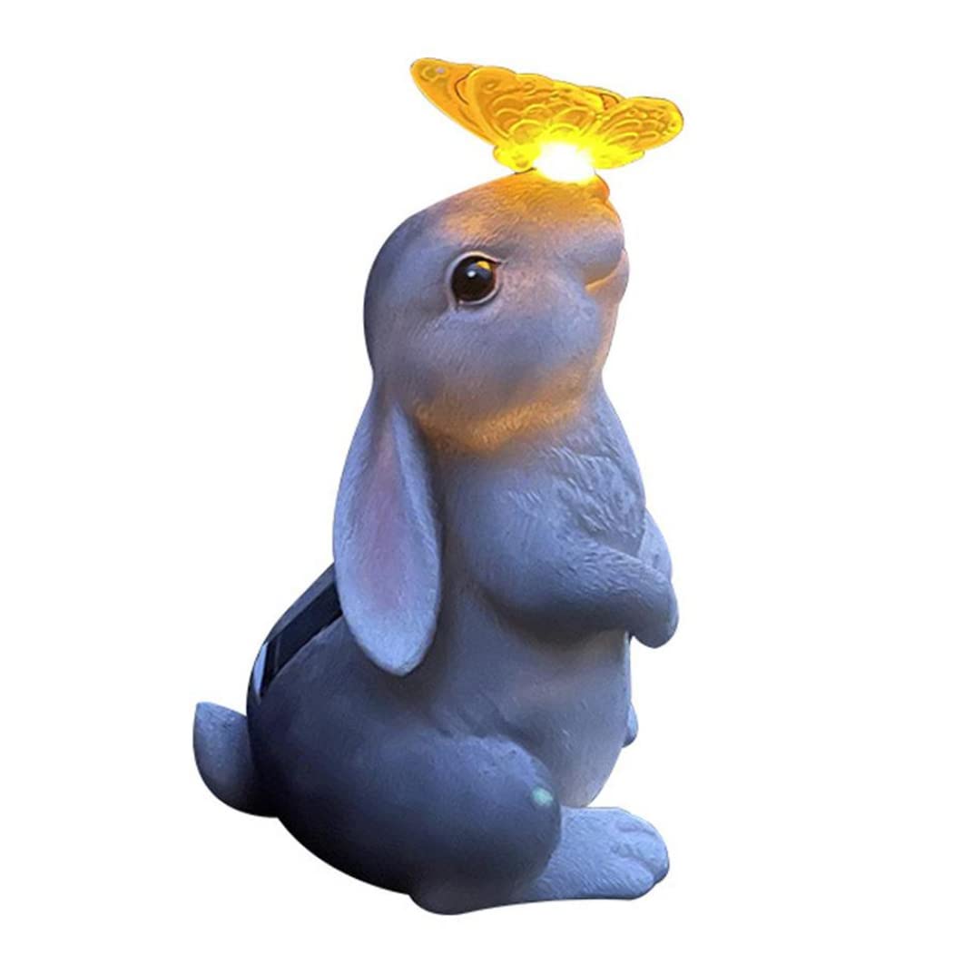 Statue De Jardin Lapin - Paire De Lapins Rétro En Résine - Décoration Extérieure, Centre De Table - 26 Cm