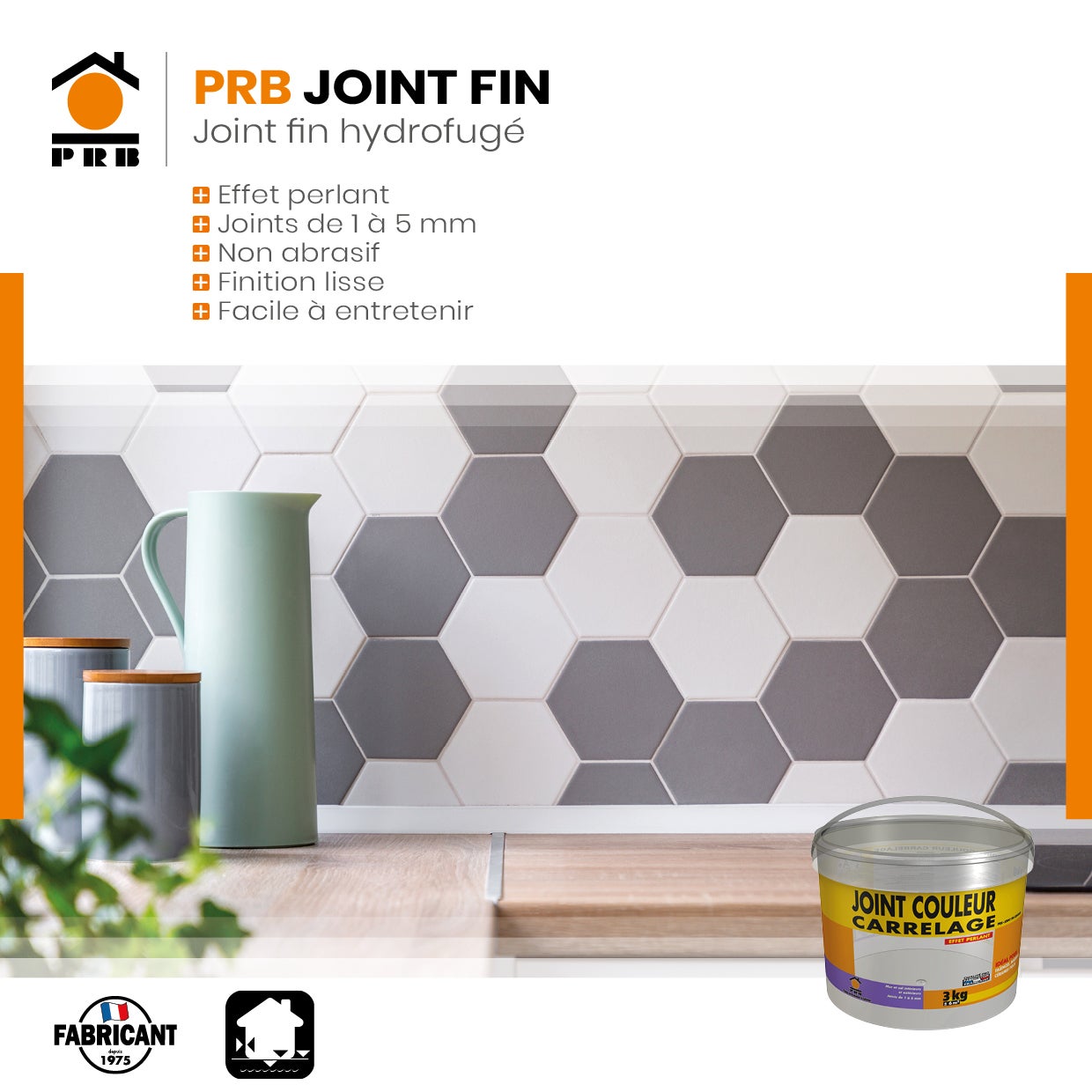 Joint de Carrelage Fin Gris Clair 3kg - Finition Esthétique, Haute Résistance à l’Eau et à l’Abrasion - Intérieur / Extérieur, Murs et Sols - 2
