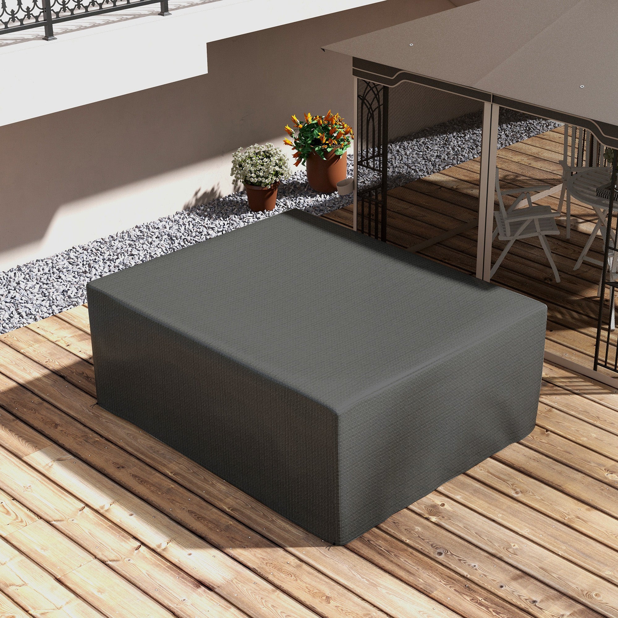 Housse salon de jardin extérieure - Outsunny - anti-UV - en polyéthylène de haute résistance - 235 x 190 x 90 cm - gris - 8