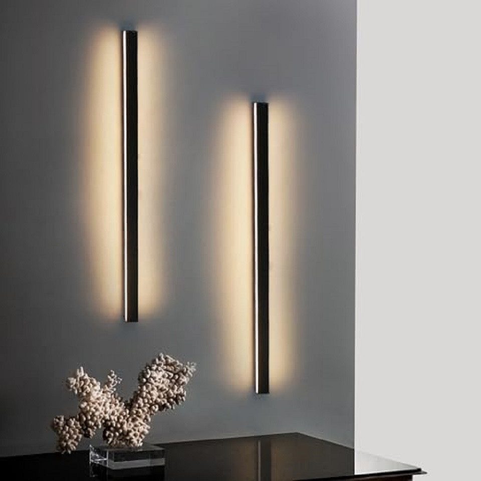 ZMH Czarna lampa ścienna LED do wnętrz, 60 cm, 3000 K, nowoczesna, do korytarza lub sypialni