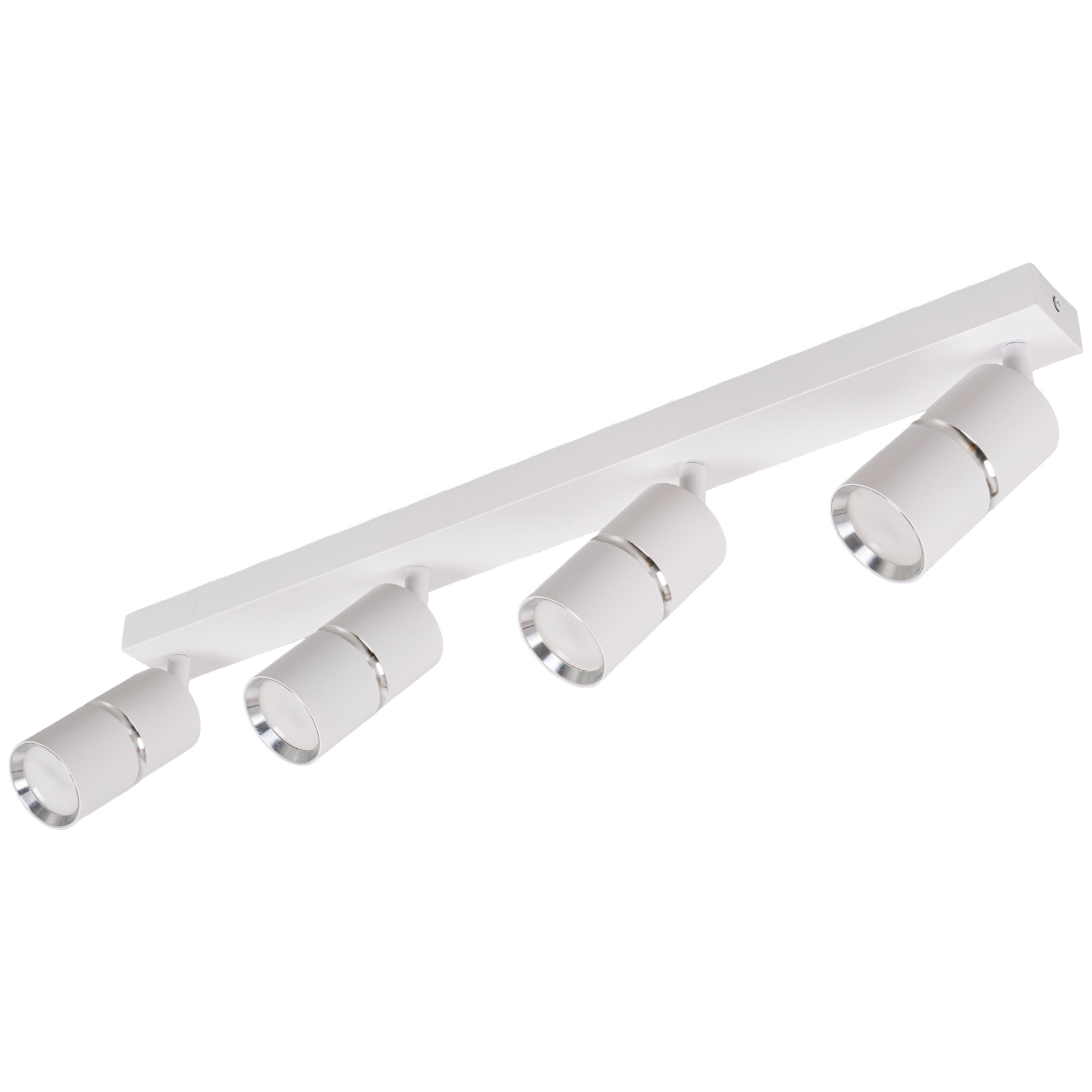 Listwa reflektorowa biała srebrna LED - Lampa sufitowa 4 x GU10 - Kinkiet natynkowy oprawa halogenowa Tuba - LEDHOFF