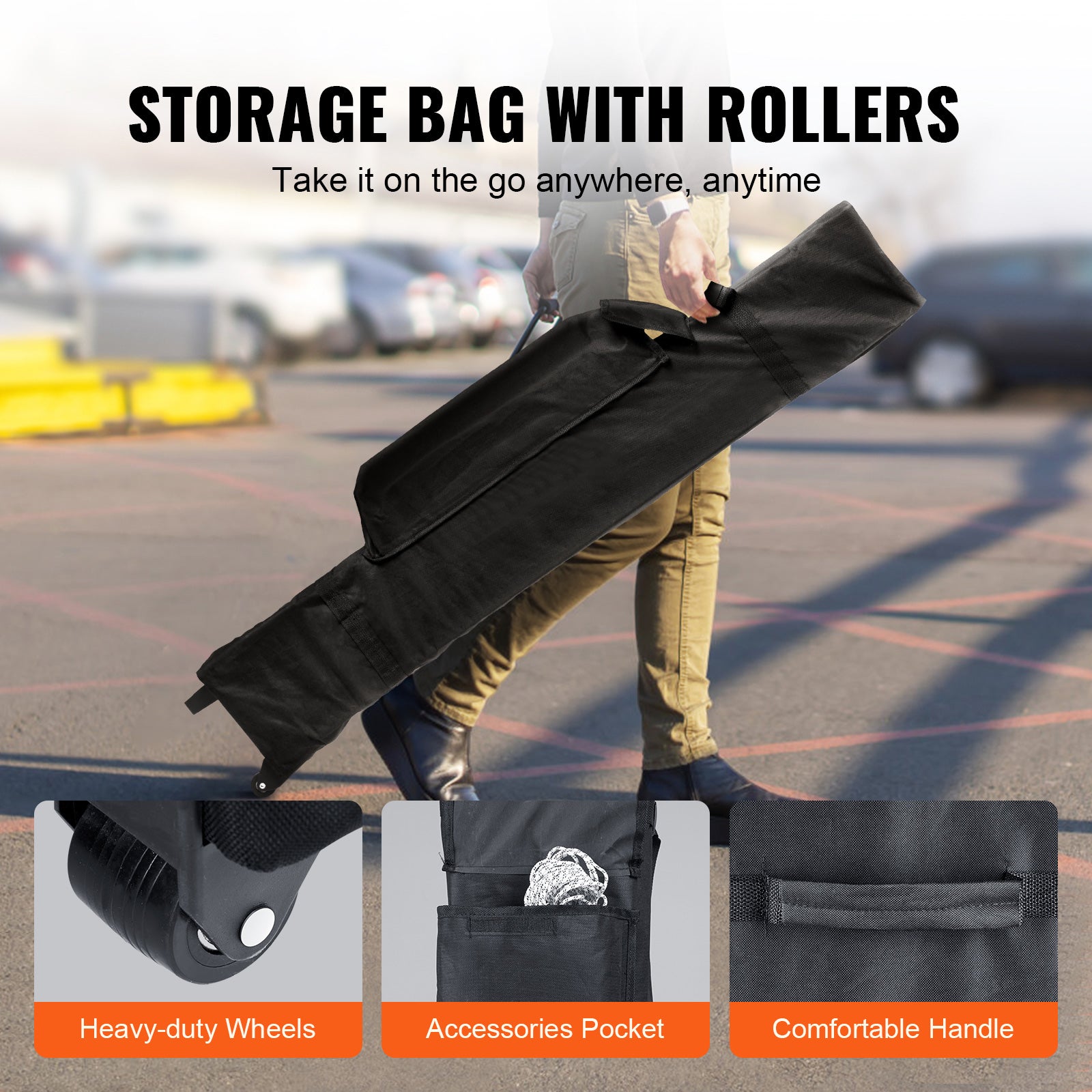 Tendalino pop-up,gazebo portatile SucceBuy 10x10ft con borsa con ruote,pareti laterali rimovibili,resistente ai raggi UV e impermeabile - 7