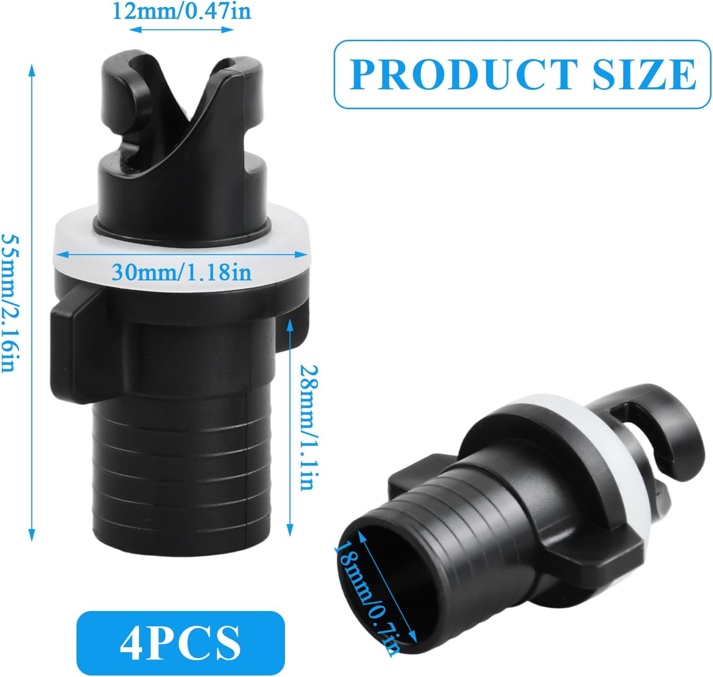 Adaptateur De Valve D'air Pour Kayak – 2 Tailles, 70 Mm – Pour Bateau Gonflable, Paddle, Canoë