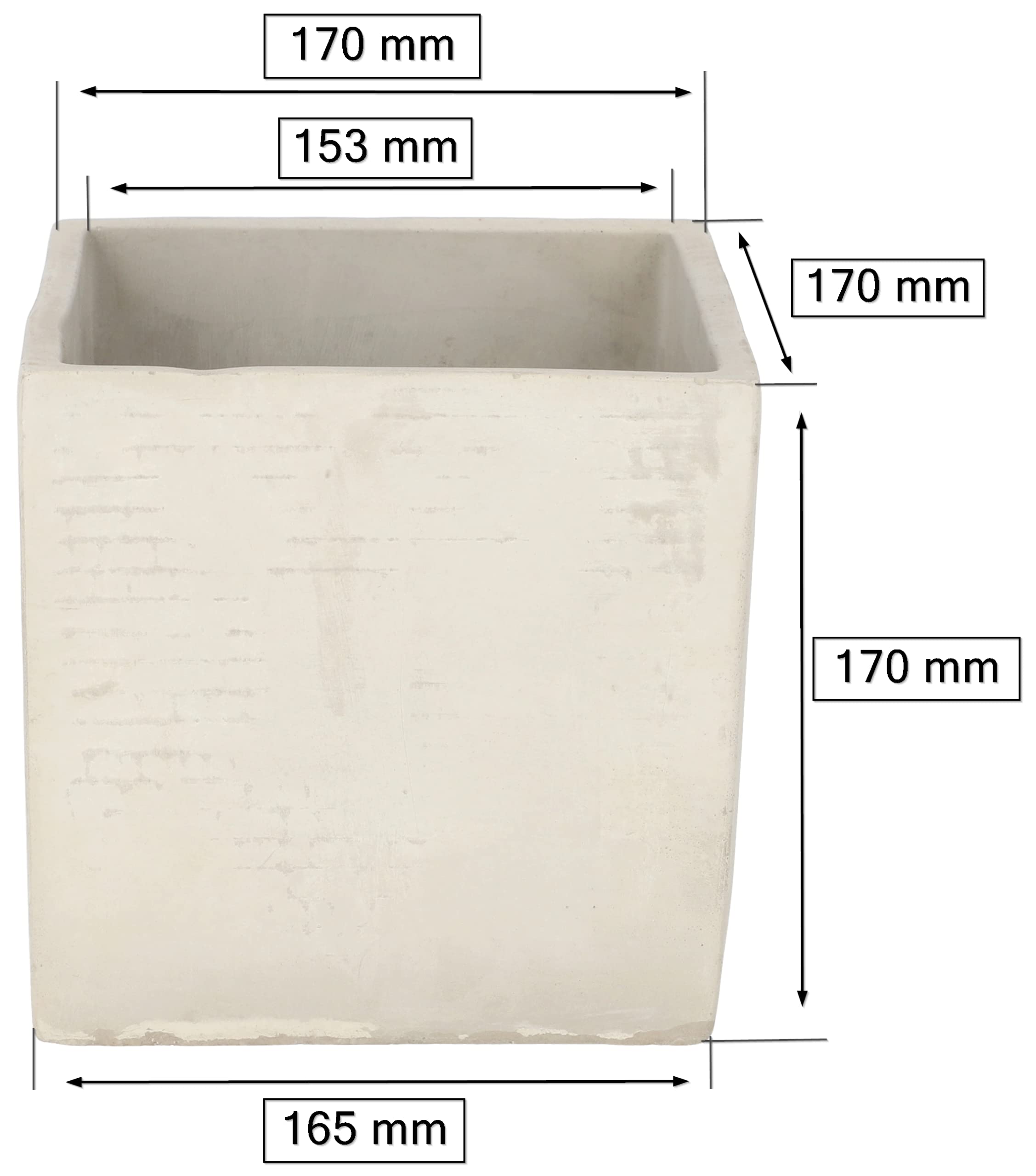 Doniczka betonowa kwadrat 17 cm - KOTARBAU - 2