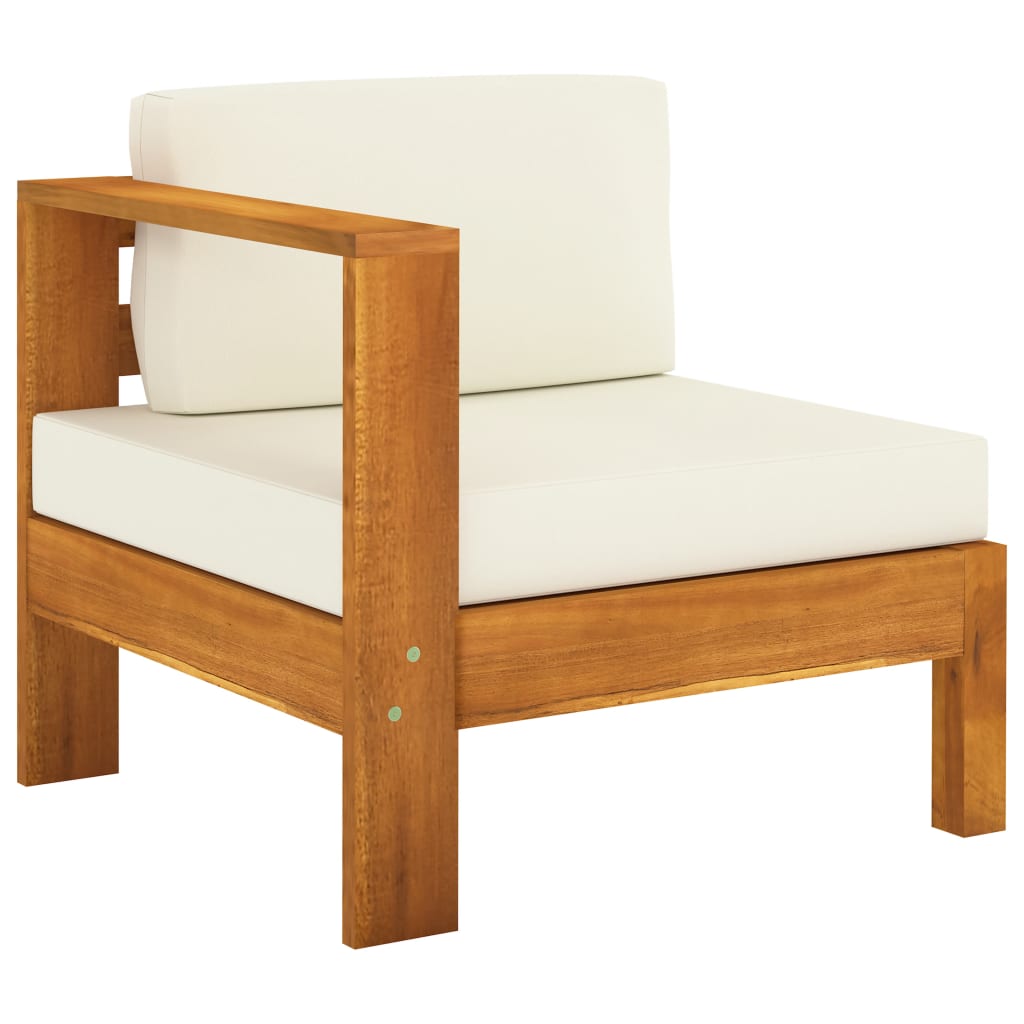 Maison Exclusive - Canapé de jardin 3 places et coussins blanc crème Bois d'acacia - 3