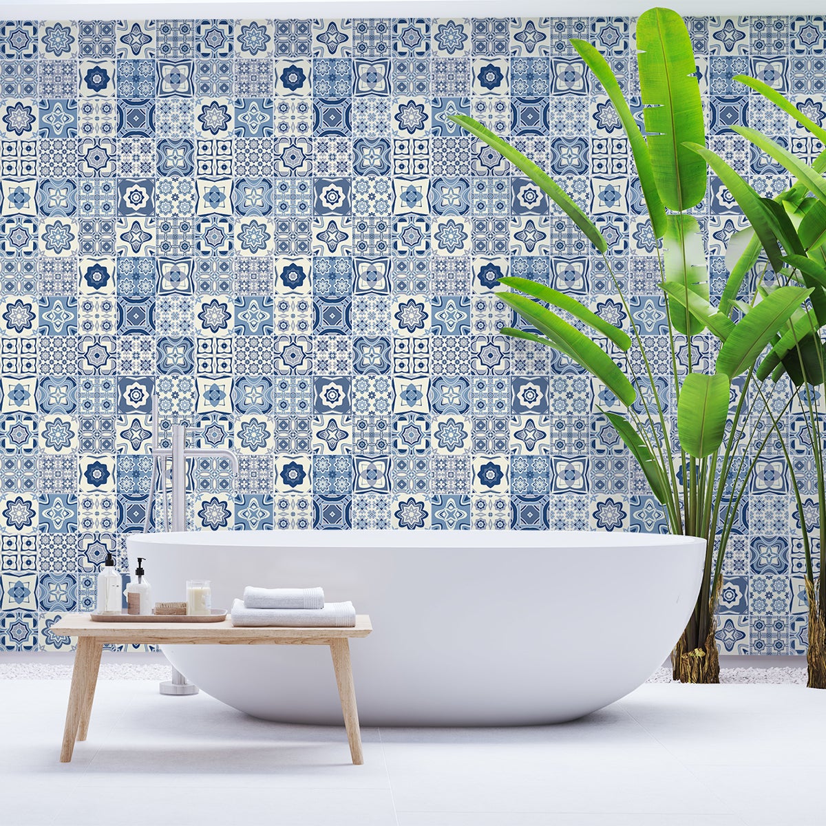 30 vinilos baldosas de cemento azulejos tristana - adhesivo de pared - revestimiento sticker mural decorativo - 30stickers15x15cm
