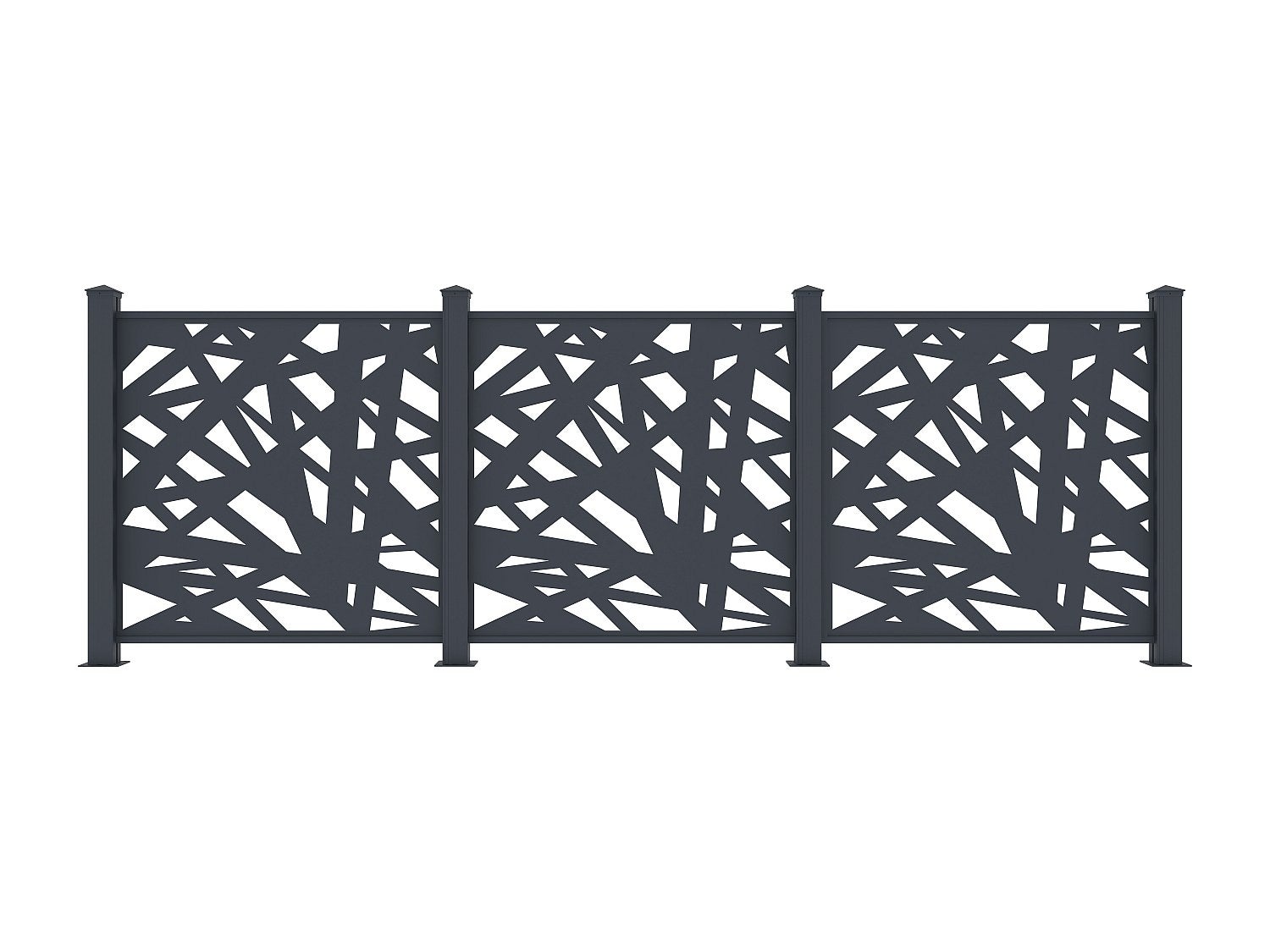Clôture à poser en aluminium à motif géométrique en découpe laser - Kit extension - H114 x L110 cm - Anthracite - NATAFO - 4