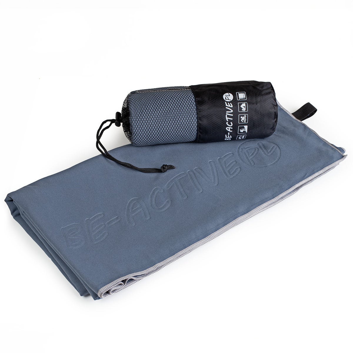 Ręcznik szybkoschnący z mikrofibry 180x100 cm, ręcznik kąpielowy, szary Be-active.pl