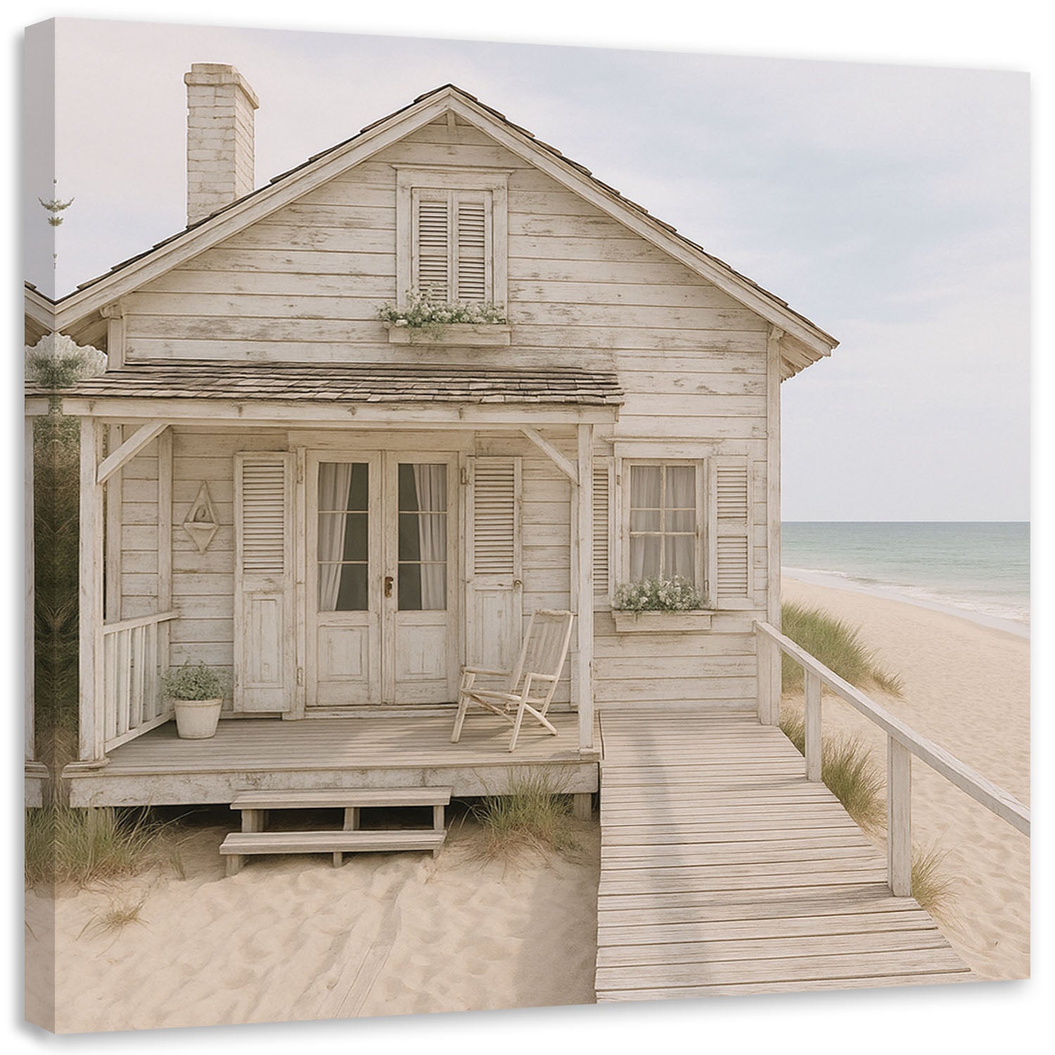 Obraz do salonu sypialni w stylu Shabby Chic, Dom na plaży 30x30