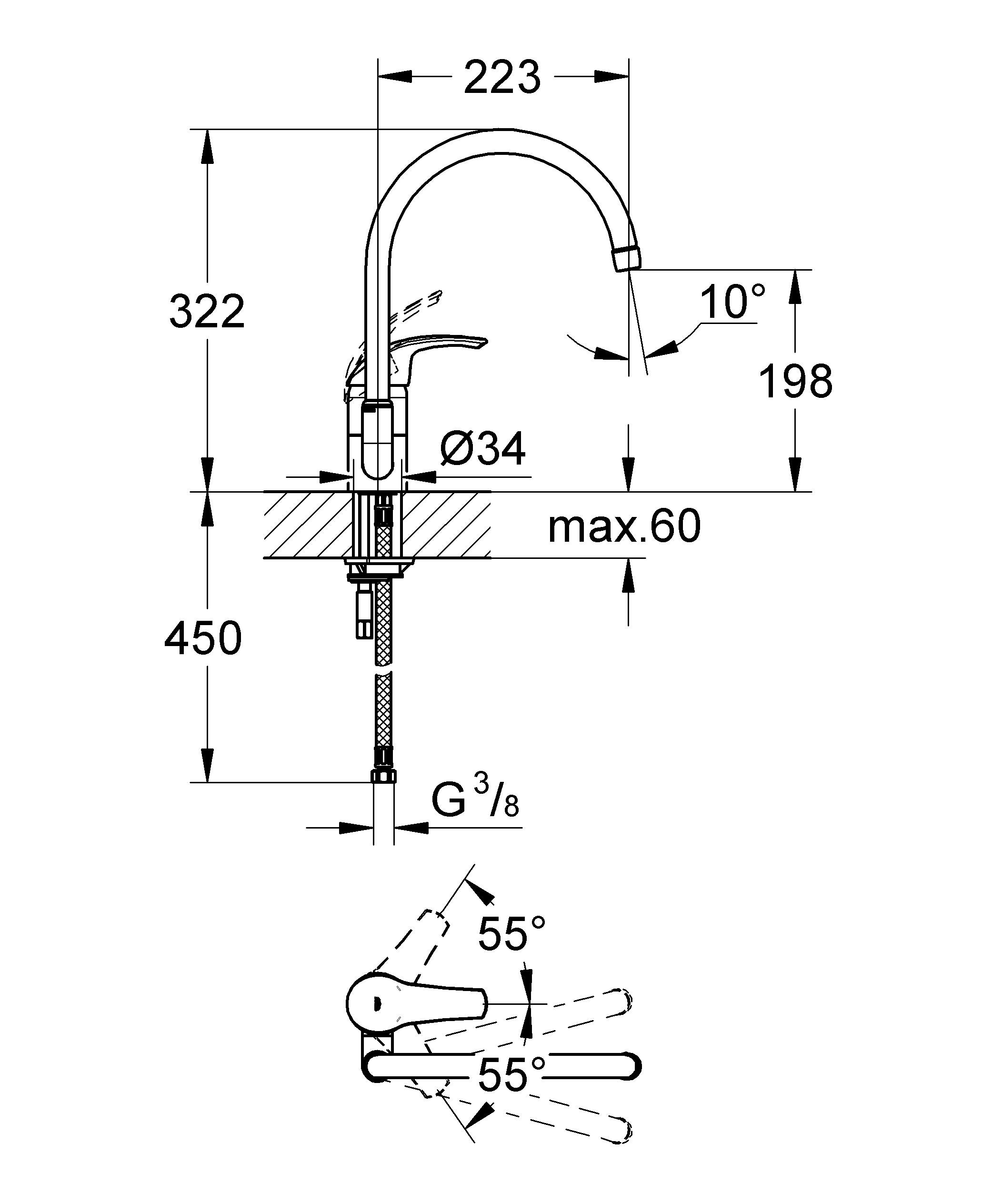 robinet-cuisine-grohe-eurosmart-bec-haut-leroy-merlin