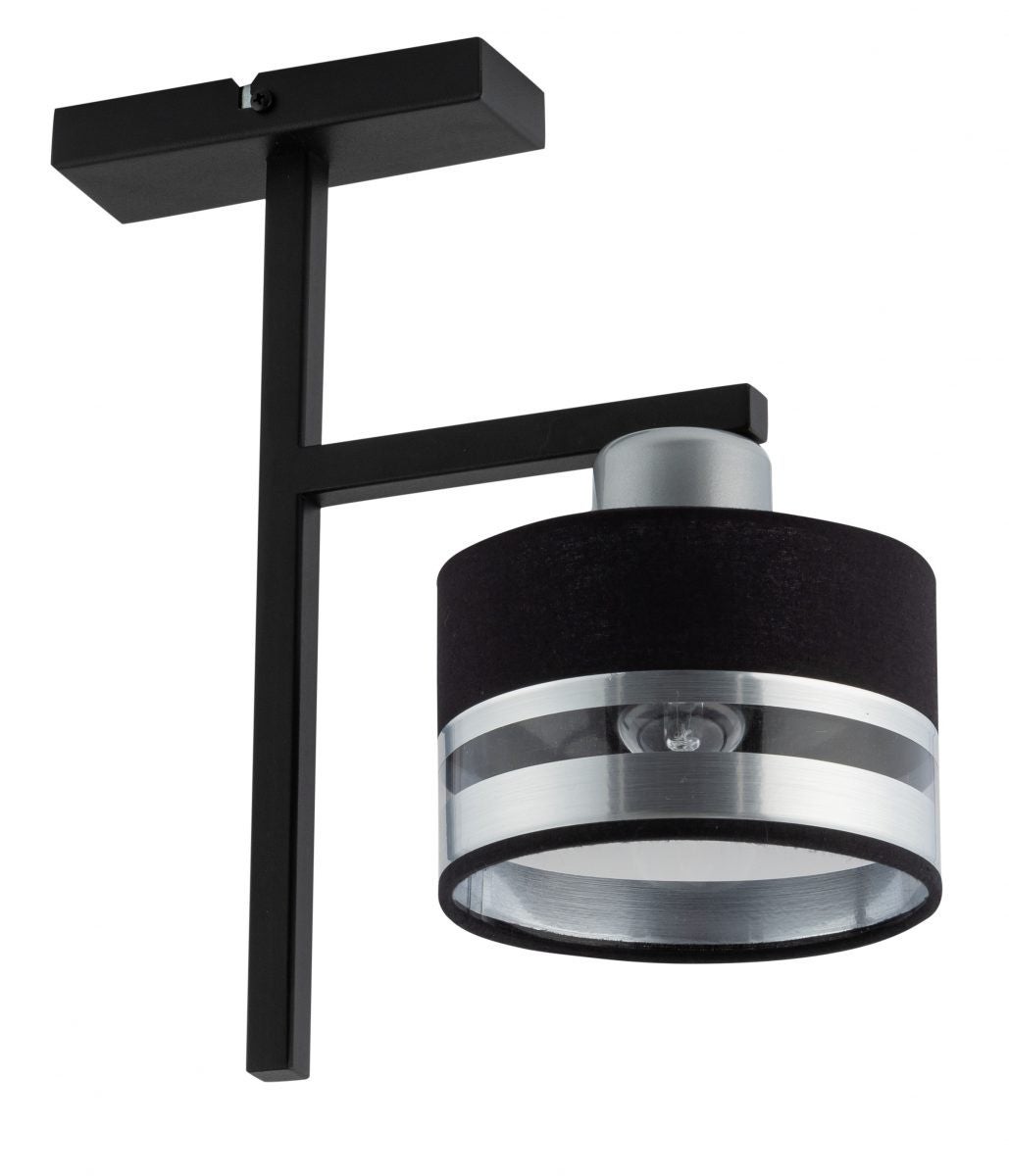 Lampa sufitowa wisząca Pro czarno-srebrna 1xE27x15W dekoracyjna wym: 32 x 28 x 15 cm metal SIGMA