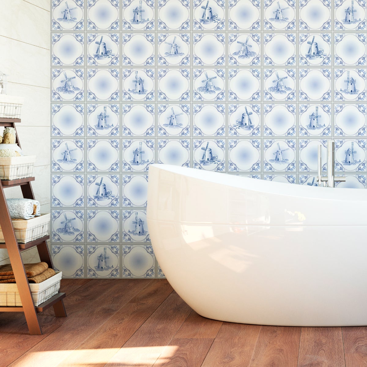 24 adesivi piastrelle di cemento delft Zandvoort - Sticker adesivo - adesivi murali - 24stickers20x20cm - 3