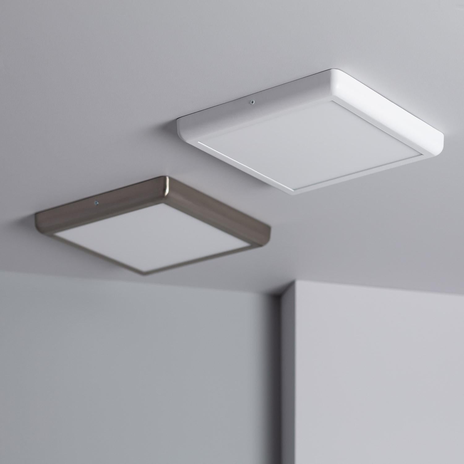 Plafonnier LED Métal Carré Design Blanc 24W Métal 300x300 mm , 6000K Blanc froid, Aluminium, IP20, 1900lm - 6