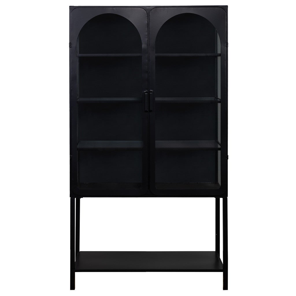 Vetrina Professionale In Alluminio Nero 1210x270x150mm - Con Vetro E Plexiglass