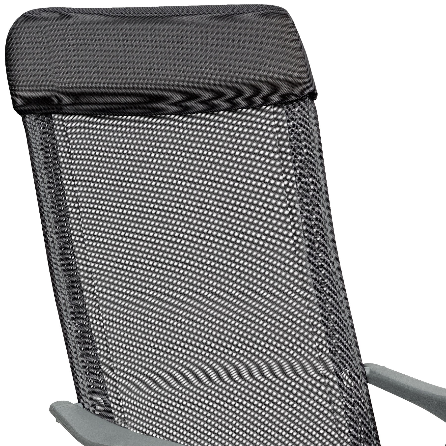 Chaise de jardin pliable sans coussin MAURINE en synthétique Gris - 7