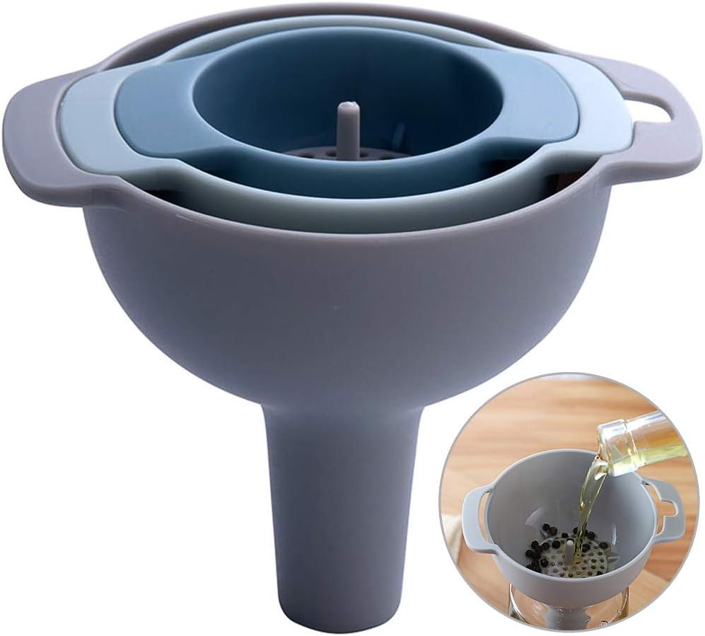 Lejek do żywności, lejek kuchenny, lejek plastikowy, lejek do dżemu, z filtrem, lejek plastikowy 4 w 1 do żywności 4 lejki