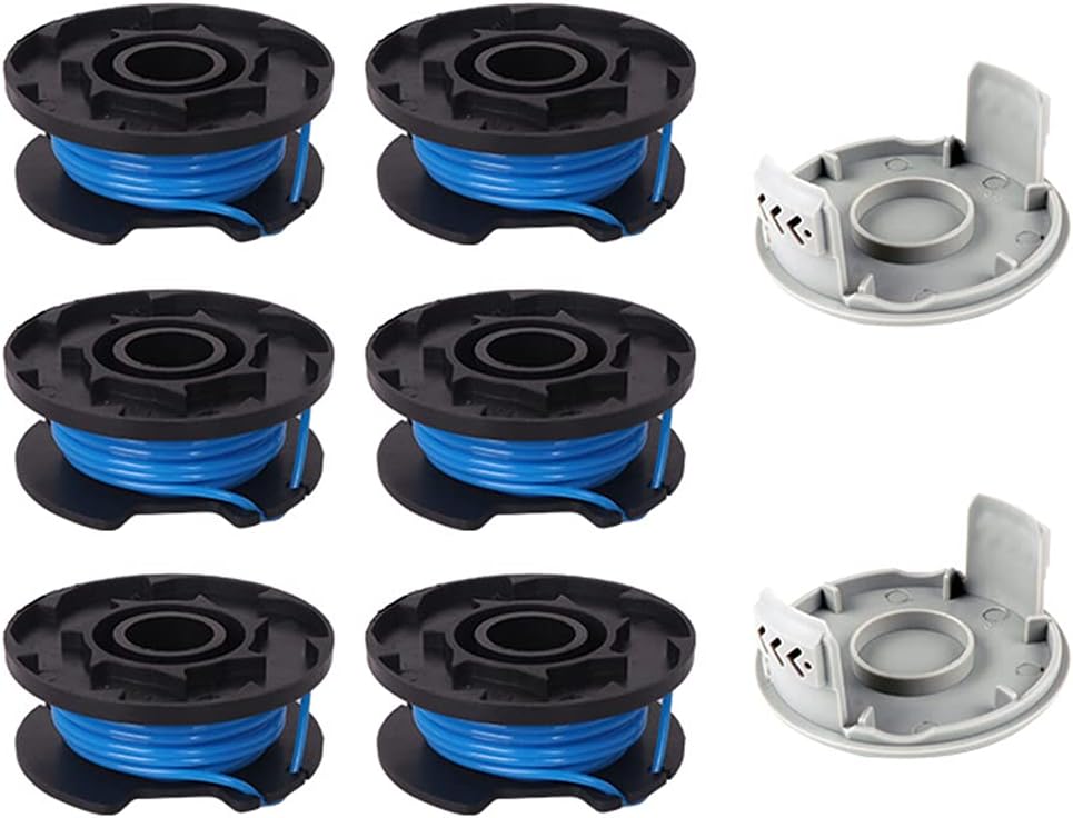 6 sztuk zapasowych szpul do podkaszarki, kompatybilne z Ryobi One + AC14RL3A-18V 24V 40V, bezprzewodowa linka do cięcia 3,35 m, 6 szpul