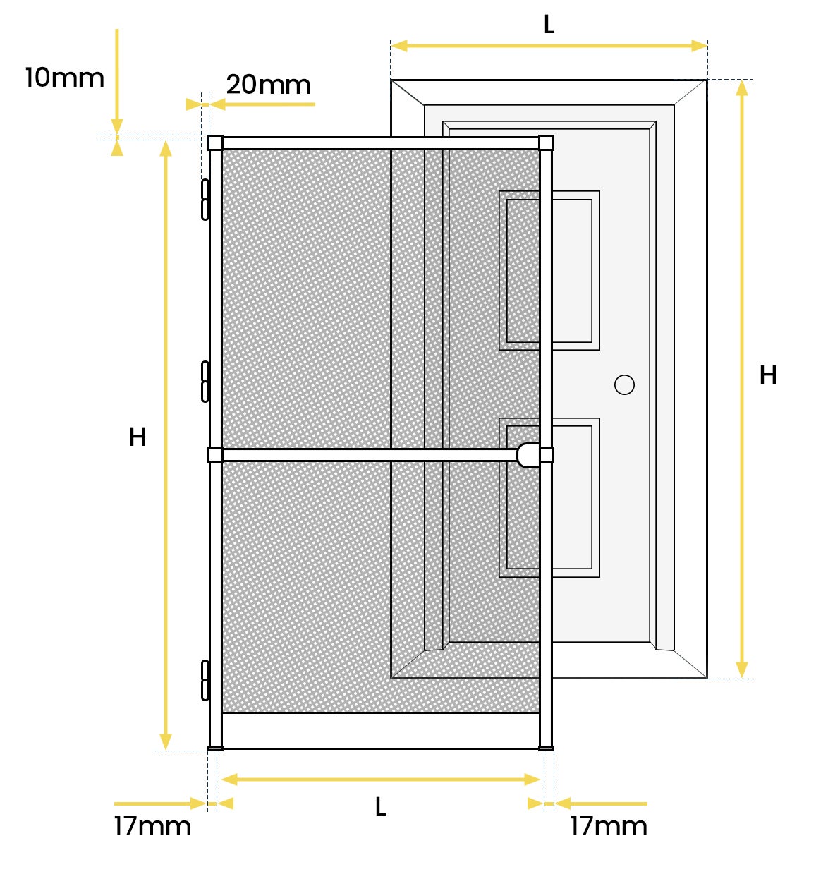 Mosquitera para puerta abatible H.215 x L.100 cm – blanco – AVOSDIM - 5