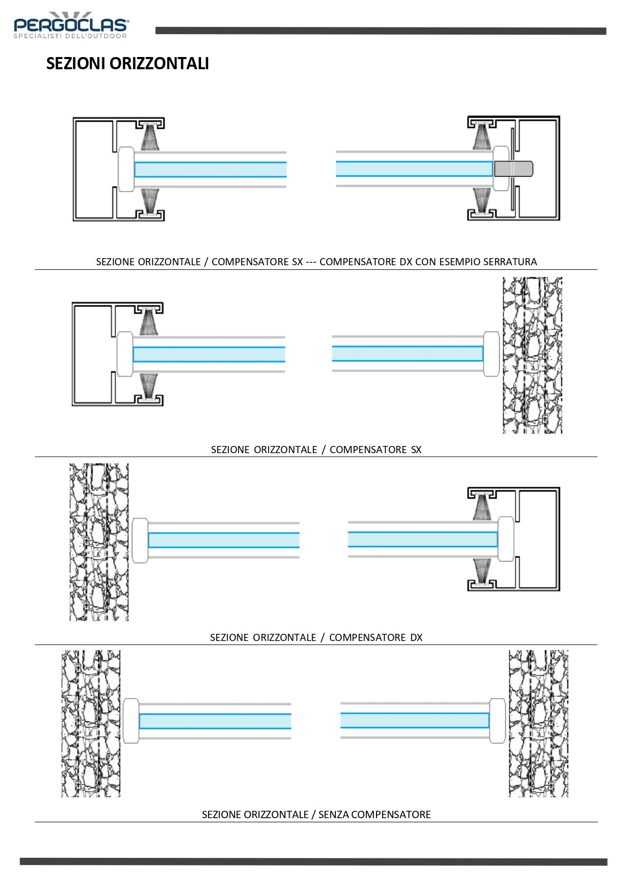 Vetrata panoramica scorrevole 4m x 2.50m, disponibilità in colori Antracite e Bianco, parete in vetro sotto bioclimatica. - 6