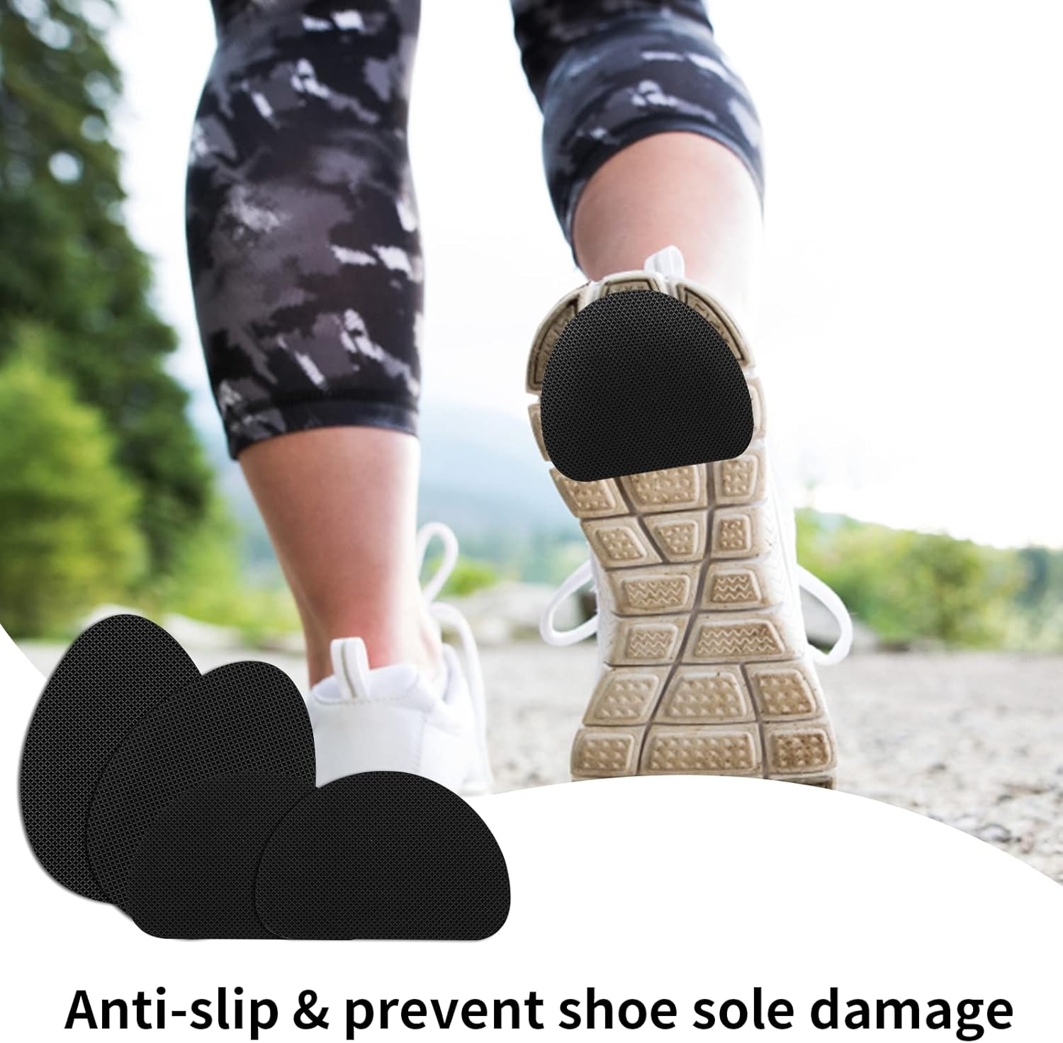 pares de protetores antiderrapantes autoadesivos para sapatos de salto alto, sola antiderrapante, pretos, tamanho único. - 3