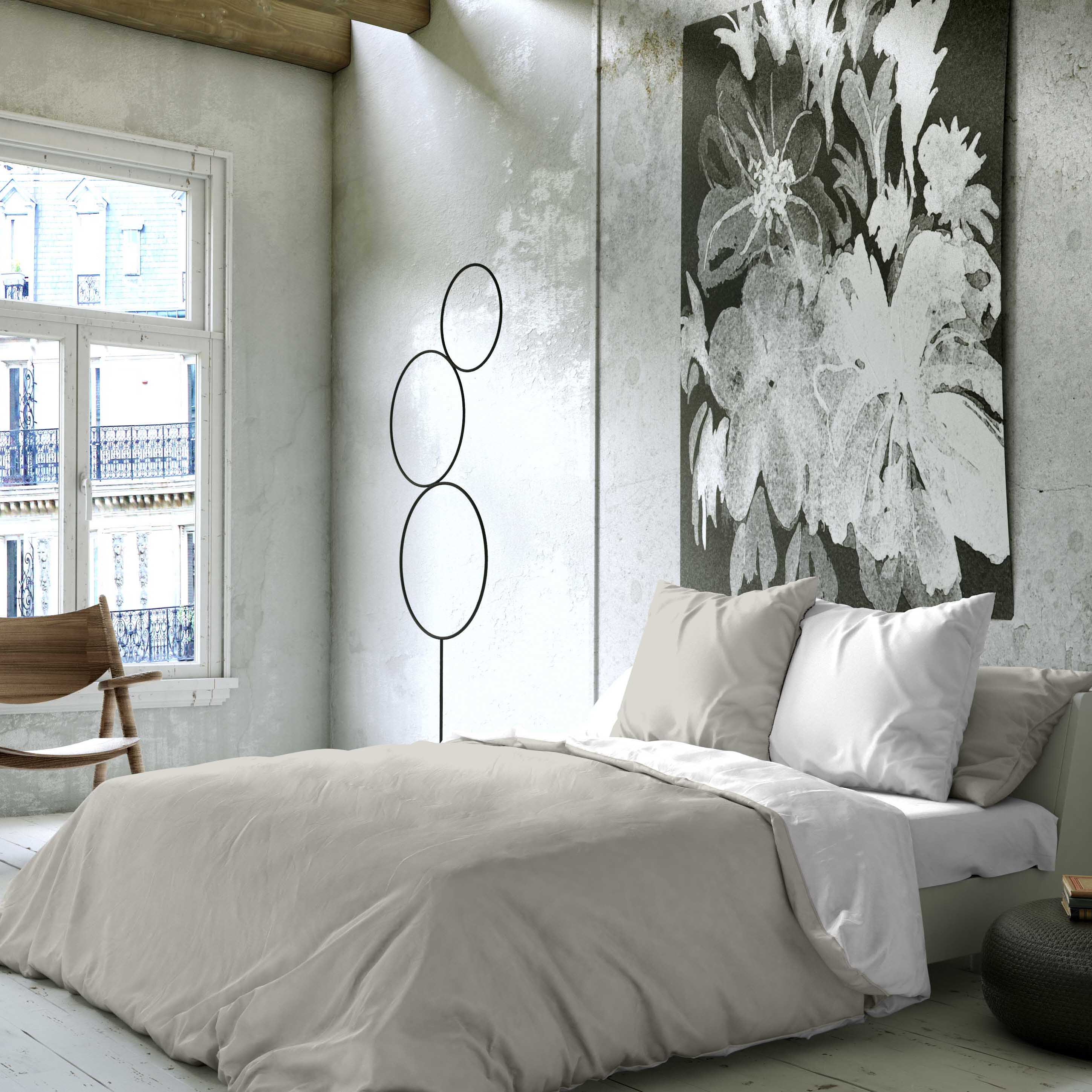 CAPA DE EDREDÃO BICOLOR REVERSÍVEL CINZENTO PÁLIDO 84/ BRANCO 100% ALGODÃO CAMA 105 - 3