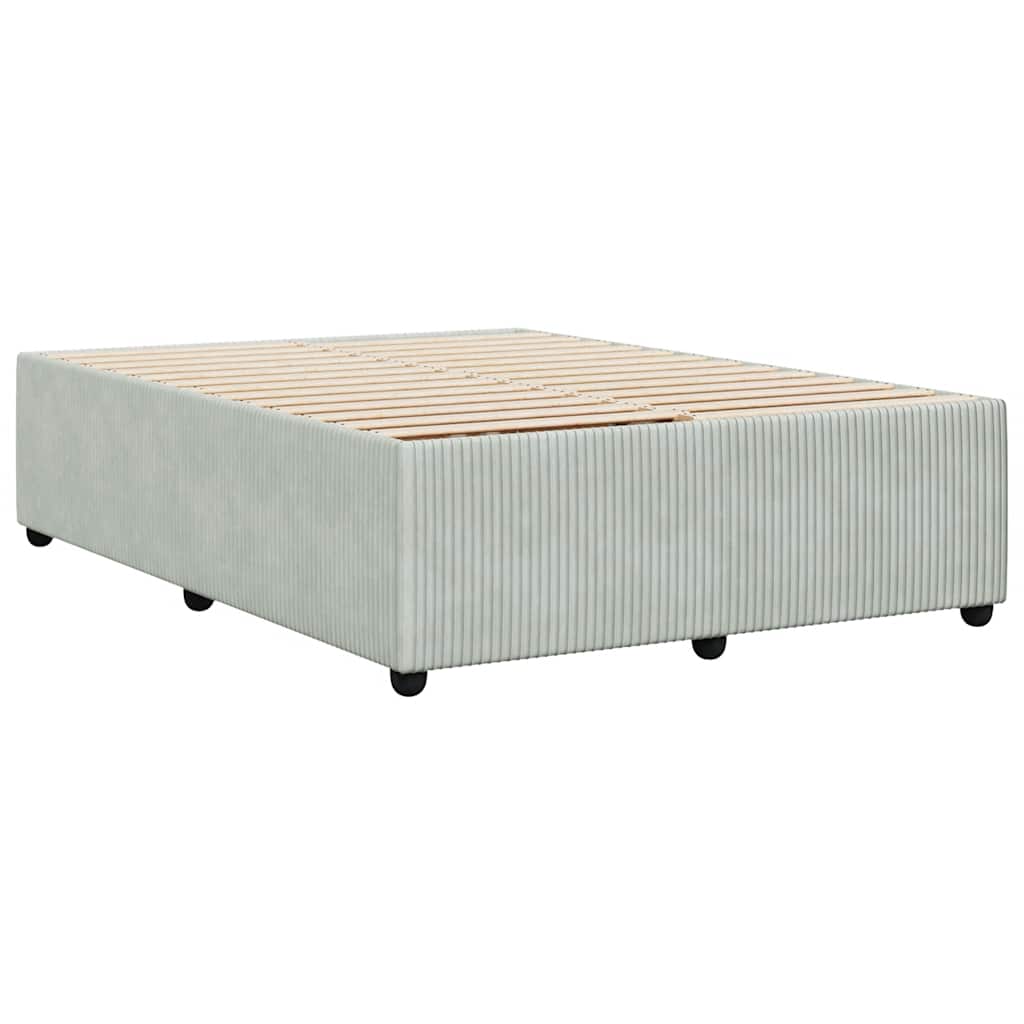 Cadre de lit sans matelas en velours gris clair pour la chambre, 160 × 200 cm - 6
