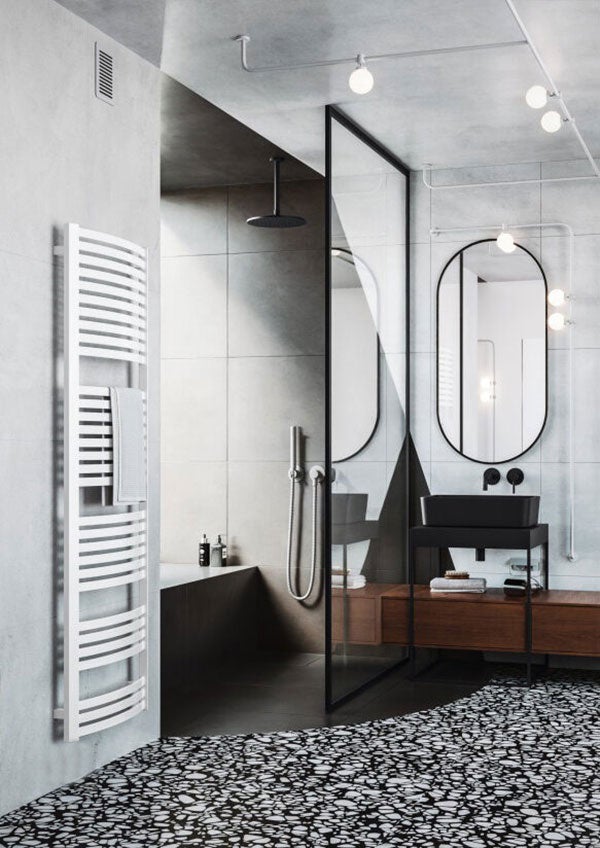 Sèche-serviette mixte blanc de 1220mm de haut et 500mm de large - 582 Watt - DEX1220/500V2B - 5