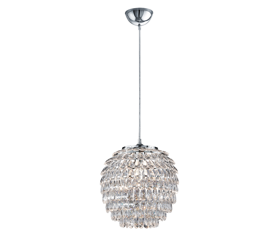 Lampa sufitowa wisząca Petty srebrno-przezroczysty 1xE27x60W kryształowa wym: 160 x 35 x 35 cm kryształ RL